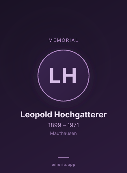 Memorial portrait of Leopold Hochgatterer