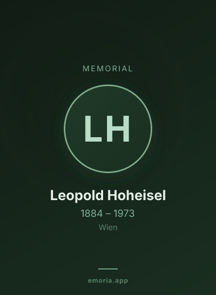 Memorial portrait of Leopold Hoheisel