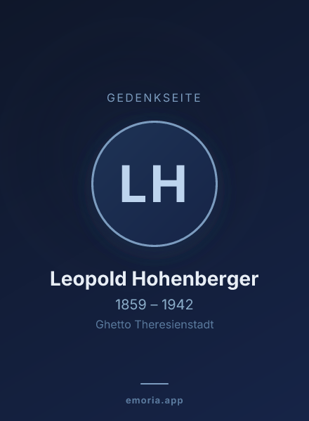 Gedenkportrait von Leopold Hohenberger