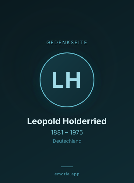 Gedenkportrait von Leopold Holderried