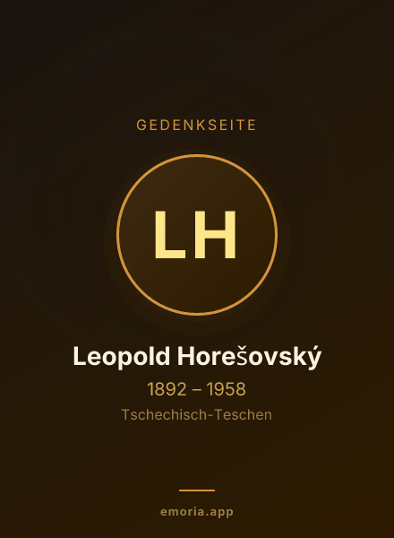 Gedenkportrait von Leopold Horešovský