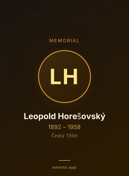 Memorial portrait of Leopold Horešovský