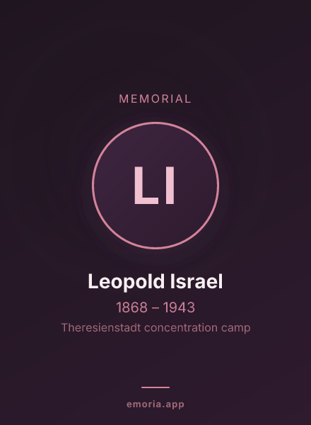 Memorial portrait of Leopold Israel