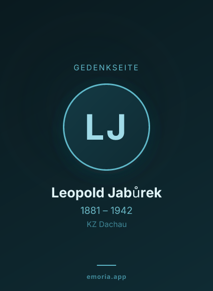 Gedenkportrait von Leopold Jabůrek