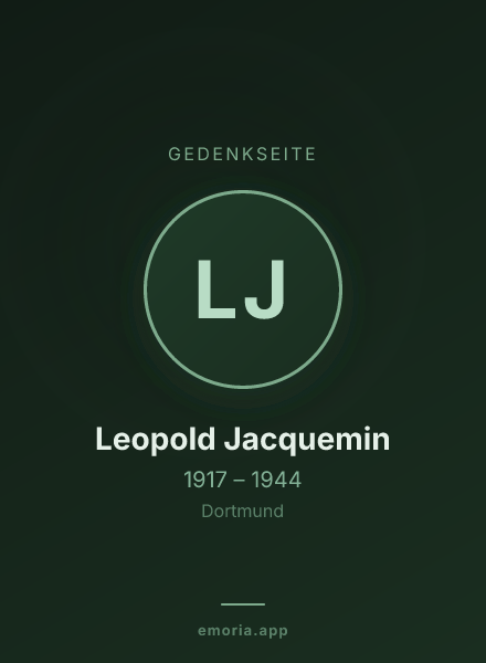 Gedenkportrait von Leopold Jacquemin
