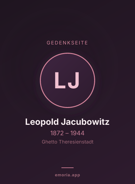 Gedenkportrait von Leopold Jacubowitz