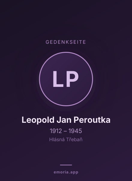 Gedenkportrait von Leopold Jan Peroutka