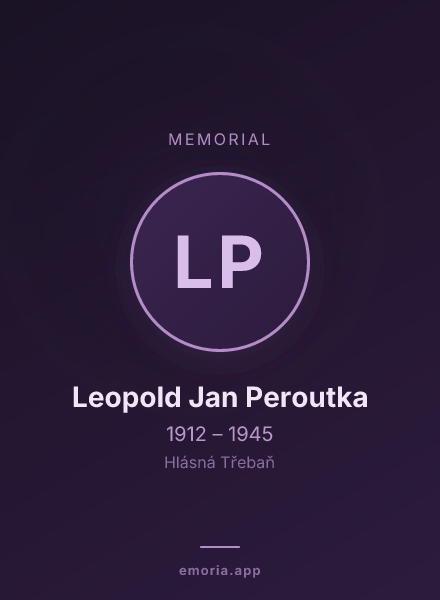 Memorial portrait of Leopold Jan Peroutka