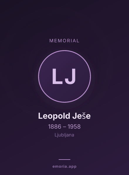 Memorial portrait of Leopold Ješe