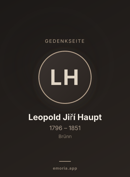 Gedenkportrait von Leopold Jiří Haupt