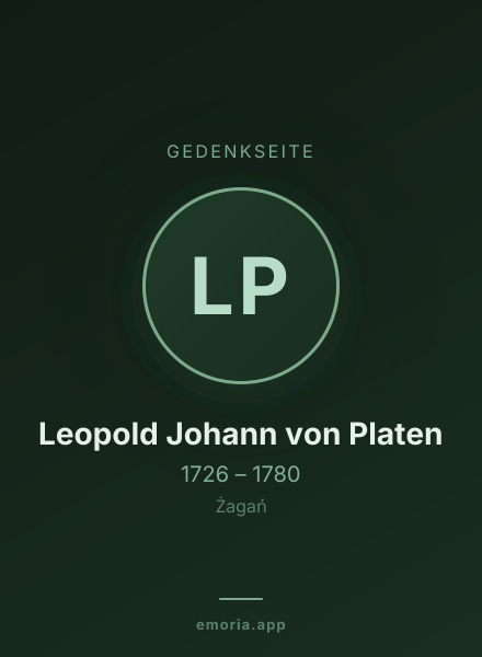 Gedenkportrait von Leopold Johann von Platen