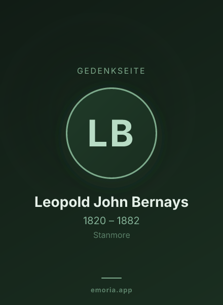 Gedenkportrait von Leopold John Bernays