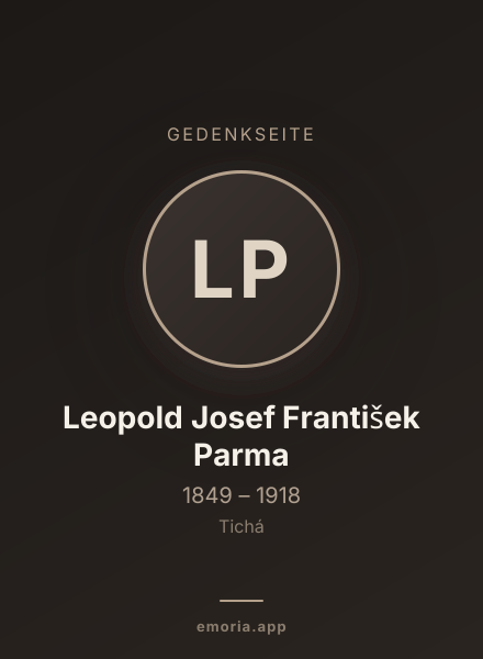 Gedenkportrait von Leopold Josef František Parma