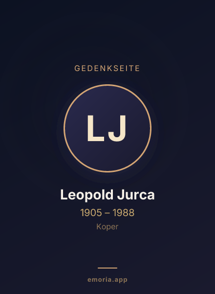 Gedenkportrait von Leopold Jurca