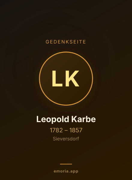 Gedenkportrait von Leopold Karbe