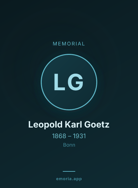 Memorial portrait of Leopold Karl Goetz