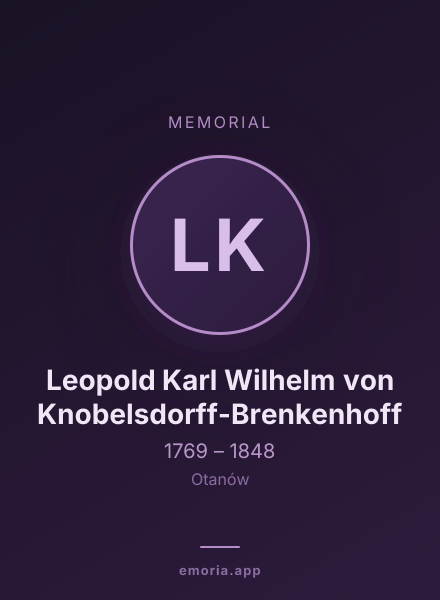 Memorial portrait of Leopold Karl Wilhelm von Knobelsdorff-Brenkenhoff