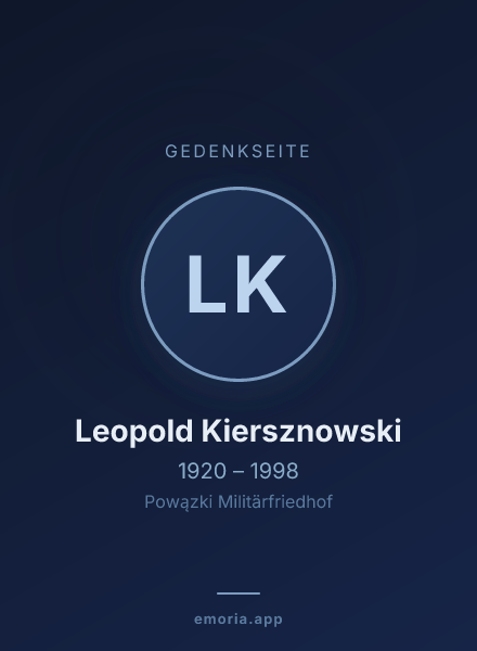 Gedenkportrait von Leopold Kiersznowski