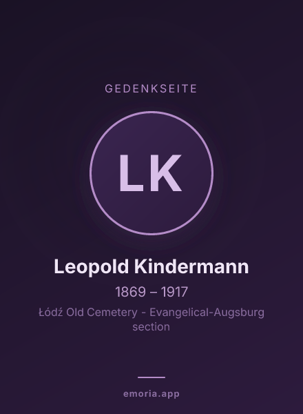 Gedenkportrait von Leopold Kindermann