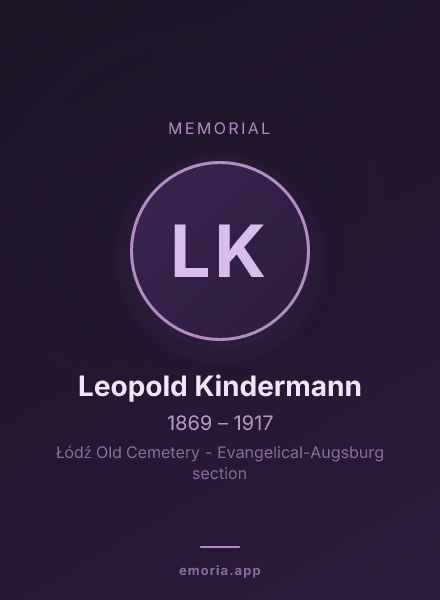 Memorial portrait of Leopold Kindermann