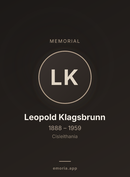 Memorial portrait of Leopold Klagsbrunn