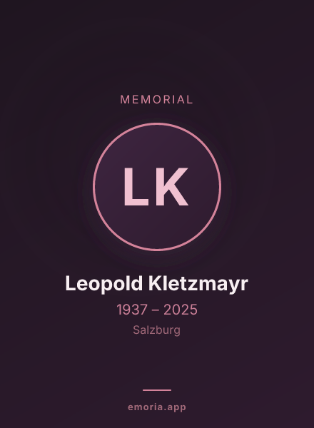 Memorial portrait of Leopold Kletzmayr
