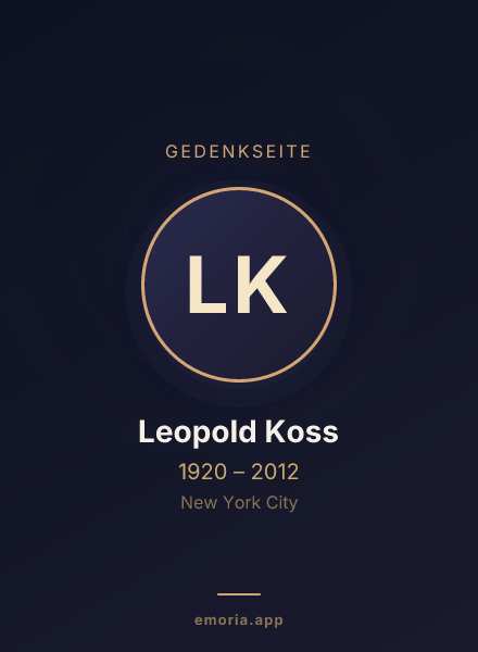 Gedenkportrait von Leopold Koss