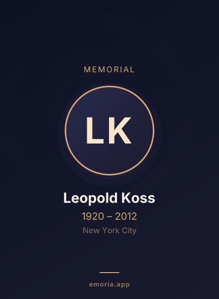 Memorial portrait of Leopold Koss