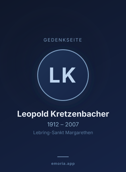 Gedenkportrait von Leopold Kretzenbacher