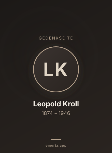 Gedenkportrait von Leopold Kroll