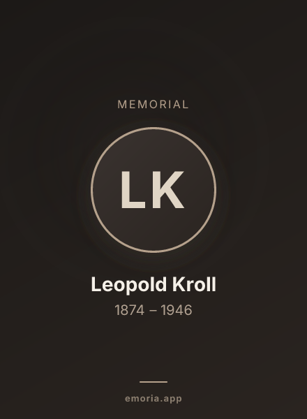 Memorial portrait of Leopold Kroll