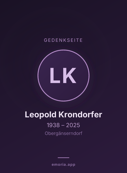 Gedenkportrait von Leopold Krondorfer