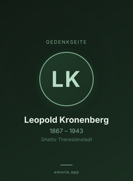 Gedenkportrait von Leopold Kronenberg