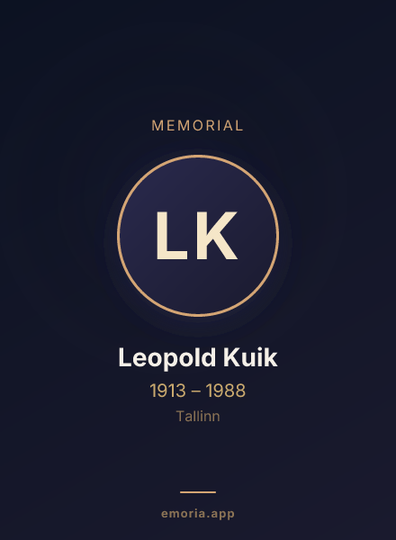Memorial portrait of Leopold Kuik
