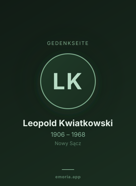 Gedenkportrait von Leopold Kwiatkowski