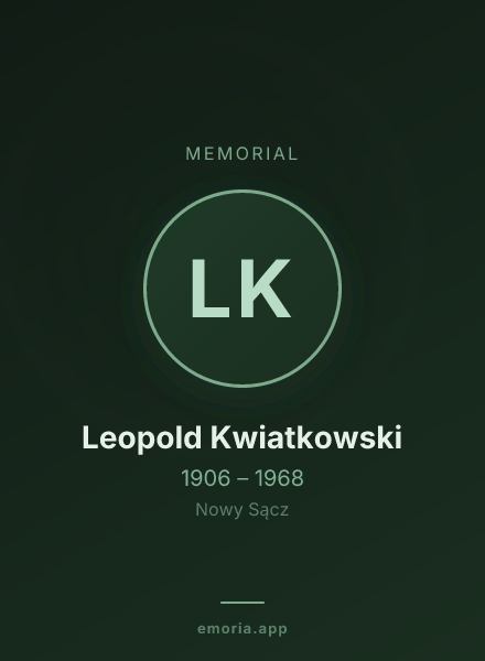 Memorial portrait of Leopold Kwiatkowski