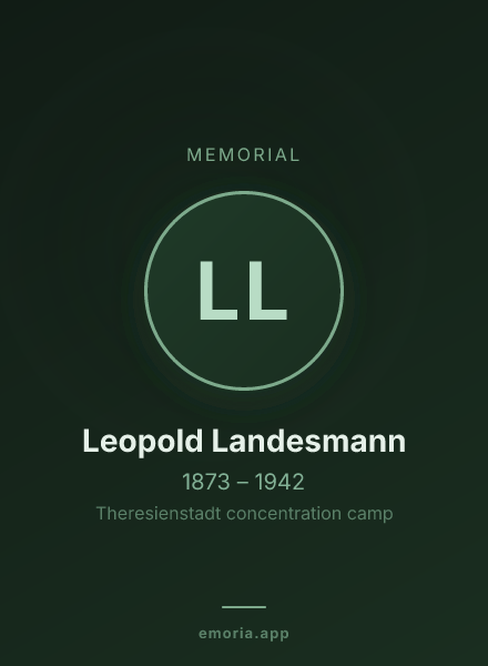 Memorial portrait of Leopold Landesmann