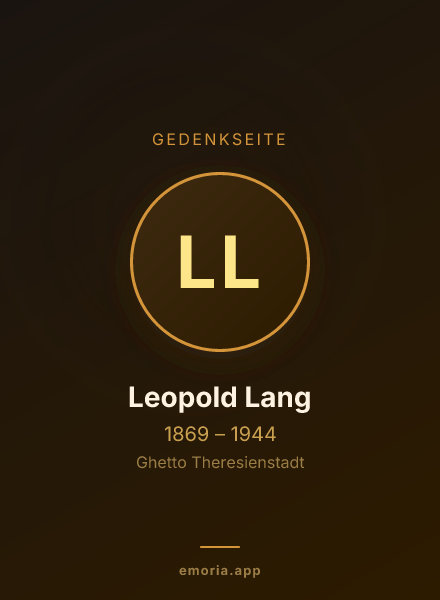 Gedenkportrait von Leopold Lang