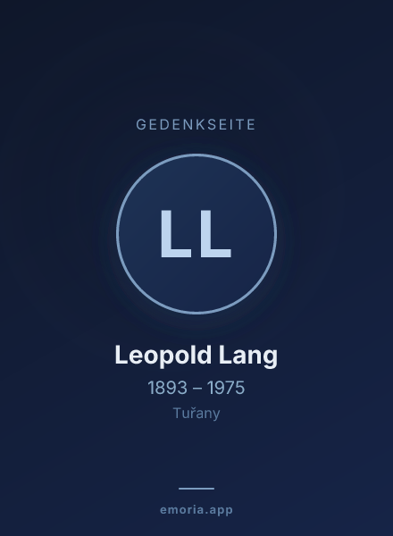 Gedenkportrait von Leopold Lang