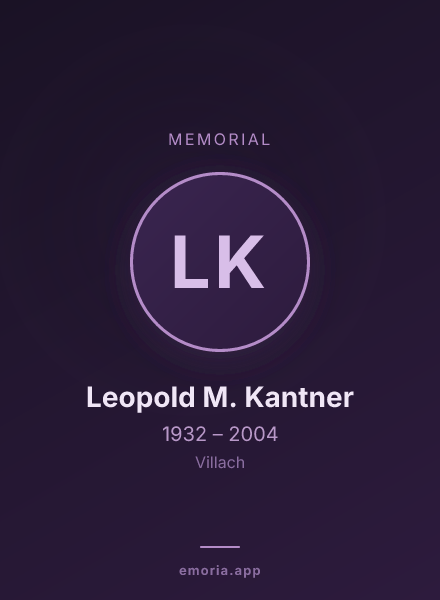 Memorial portrait of Leopold M. Kantner