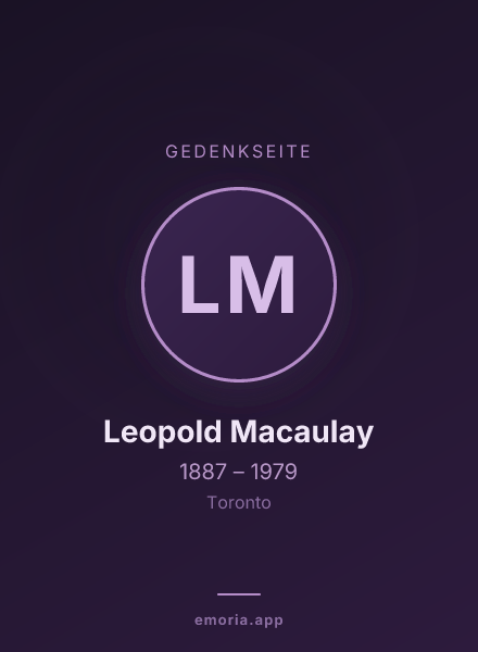 Gedenkportrait von Leopold Macaulay