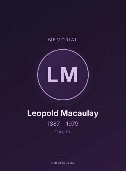 Memorial portrait of Leopold Macaulay