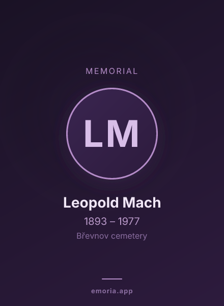 Memorial portrait of Leopold Mach