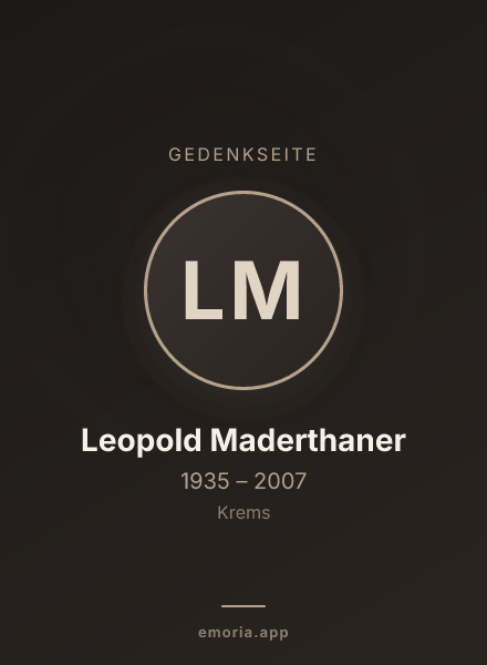 Gedenkportrait von Leopold Maderthaner