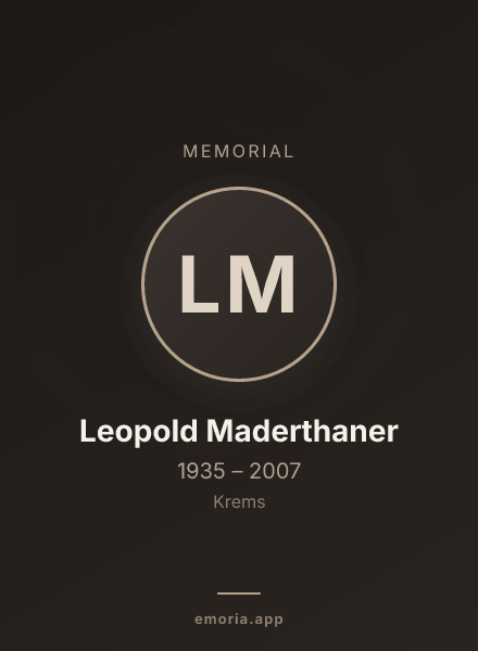 Memorial portrait of Leopold Maderthaner