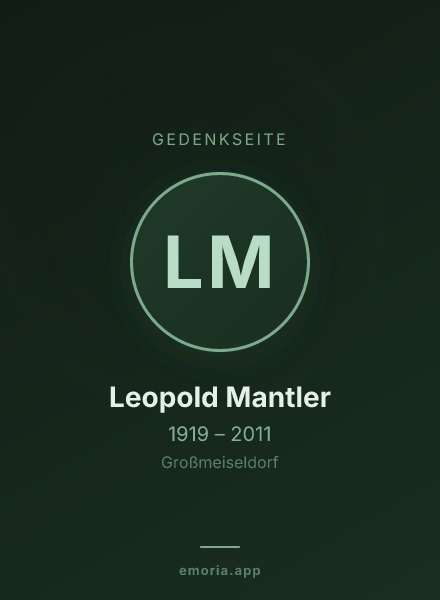 Gedenkportrait von Leopold Mantler