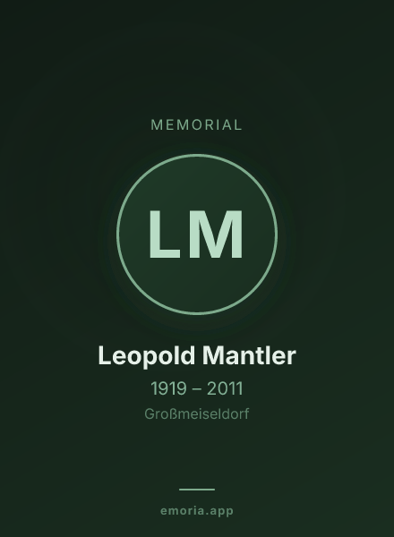 Memorial portrait of Leopold Mantler