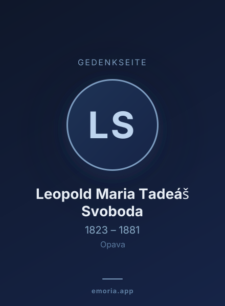 Gedenkportrait von Leopold Maria Tadeáš Svoboda
