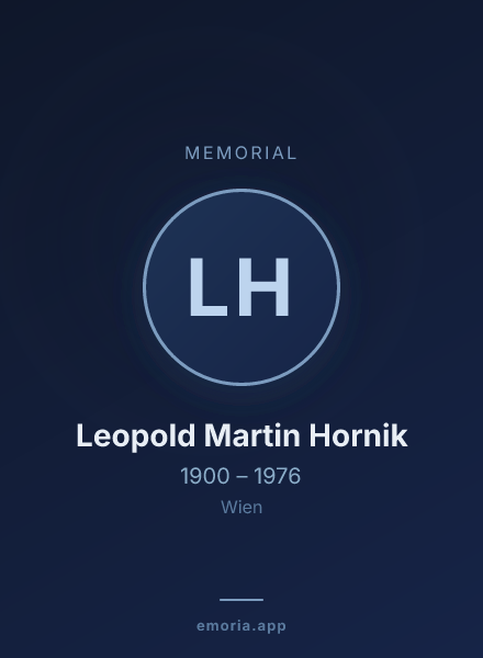 Memorial portrait of Leopold Martin Hornik