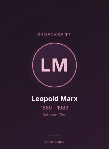 Gedenkportrait von Leopold Marx